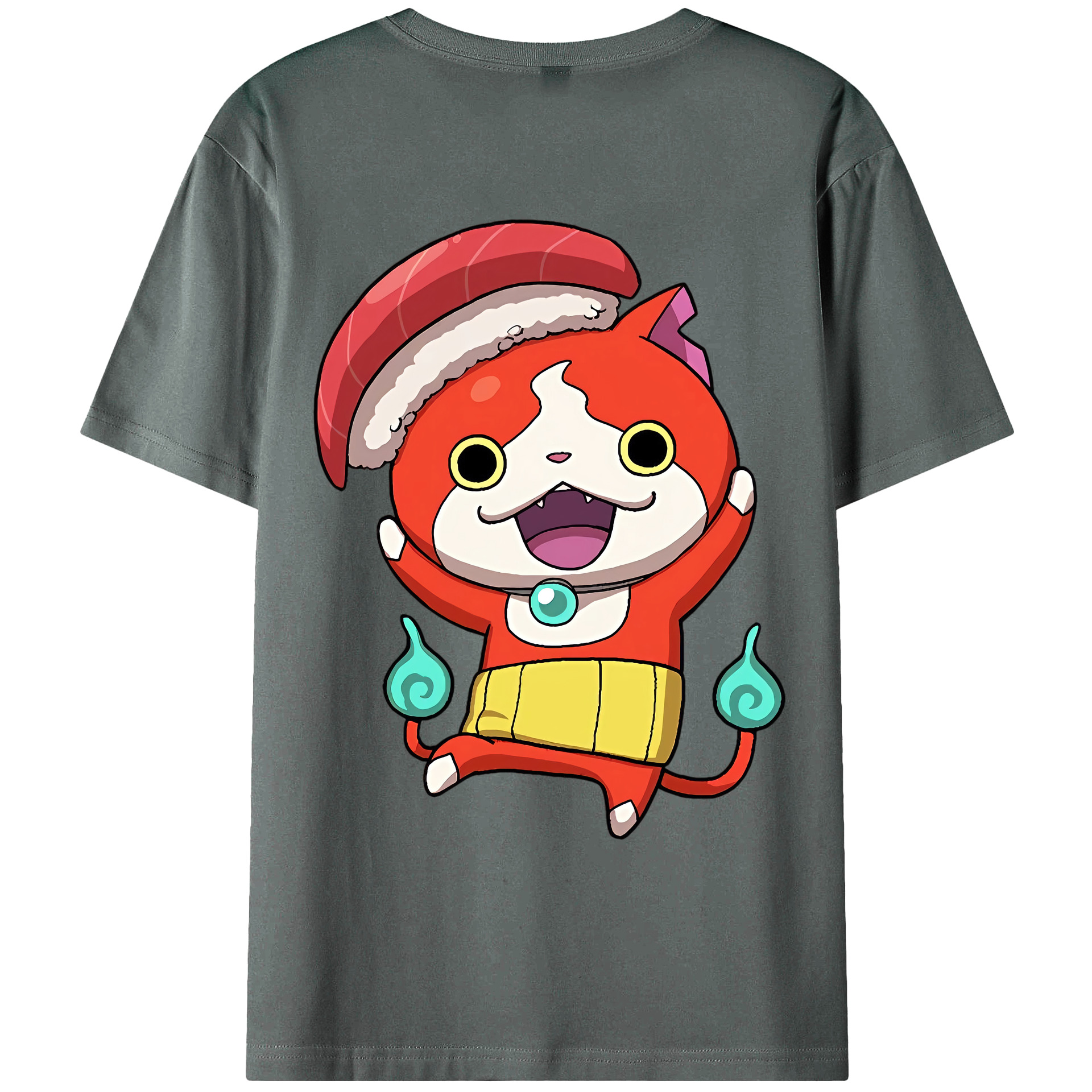 （画像用） 妖怪ウォッチ Yo-kai Watch 綿100％ メンズ半袖Tシャツ（バックプリント） 通気性